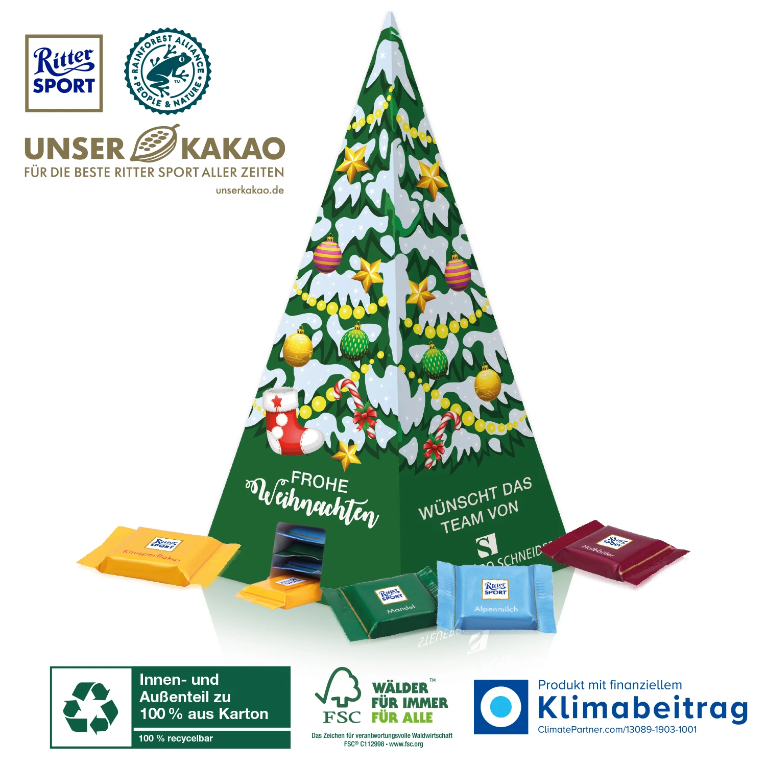 Nachhaltiger Adventskalender Ritter SPORT Pyramide 2 Nachhaltiger Adventskalender Ritter SPORT Pyramide – Bild 2