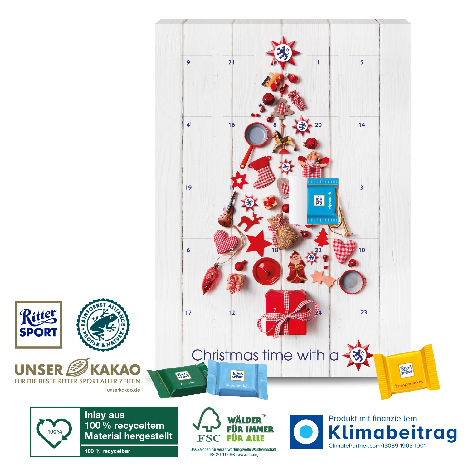 Wand-Adventskalender "Ritter Sport" 1 Wand-Adventskalender "Ritter Sport"