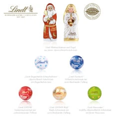 Wand-Adventskalender Lindt Weihnachtsmann & Engel -KleineGeschen Geschaft 95382 Wand Adventskalender Lindt Gourmet Edition Fuellung W 39882