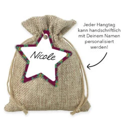 Weihnachtssäckchen "Punschkonzert" -KleineGeschen Geschaft Montage Jutesaeckchen XL Punschkonzert Name 94061