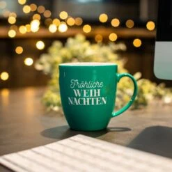 Gefüllte Weihnachtstasse - Lindt-Nuss-Mix -KleineGeschen Geschaft WP 12993 Weihnachtstasse Frohliche Weihnachten 13 92341