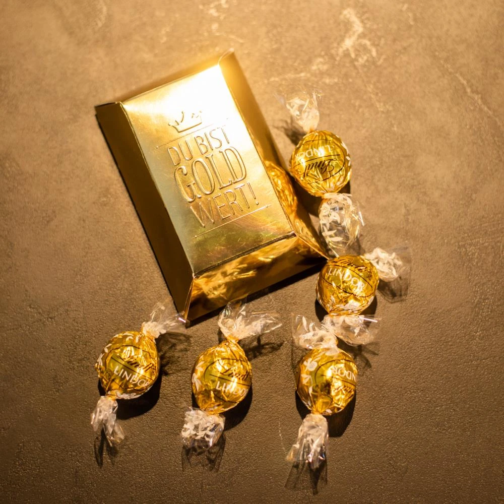 Du Bist Gold Wert Goldbarren XL - Lindor 1 Du Bist Gold Wert Goldbarren XL - Lindor