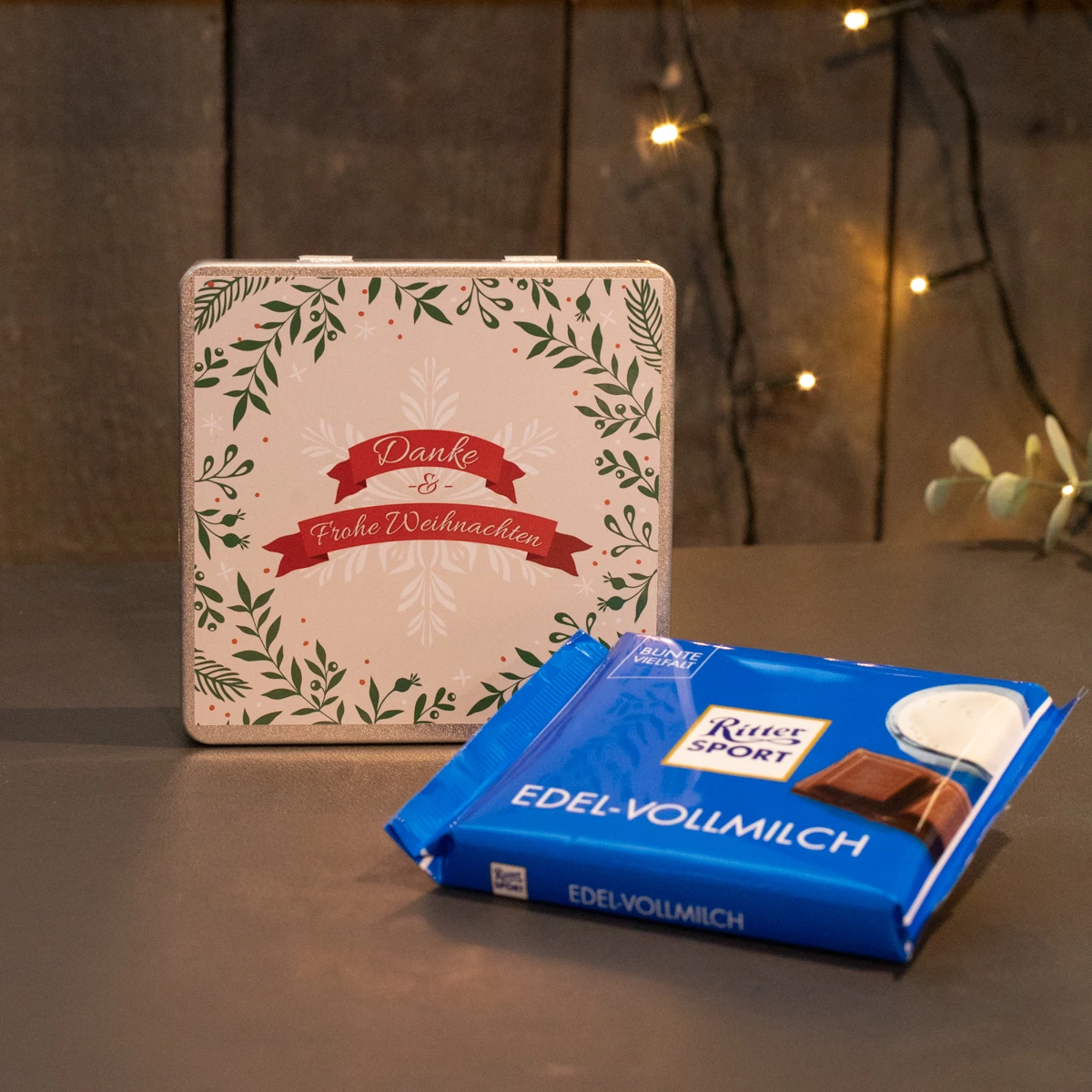 Danke & Frohe Weihnachten - Ritter Sport Dose 1 Danke & Frohe Weihnachten - Ritter Sport Dose