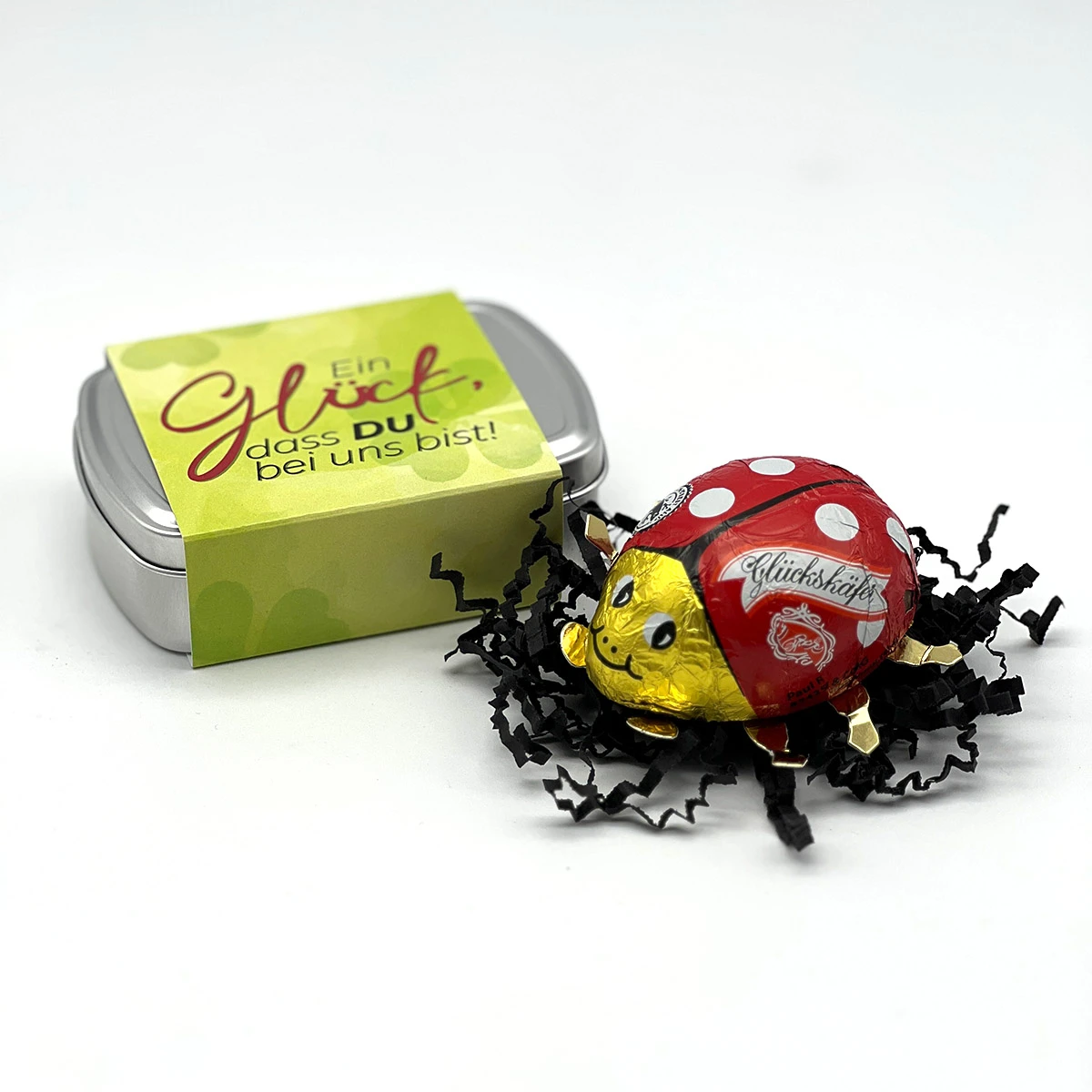 Geschenkdose "Ein Glück, Dass DU Bei Uns Bist" - Marienkäfer