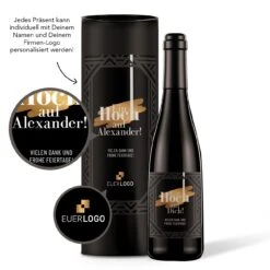 Ein Hoch Auf Dich! -KleineGeschen Geschaft mockup flasche huelse einhochauf Lupe Du 77884