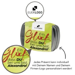 Geschenkdose "Ein Glück, Dass DU Bei Uns Bist" - Marienkäfer -KleineGeschen Geschaft montage dose L Marienkaefer LUPE 88876