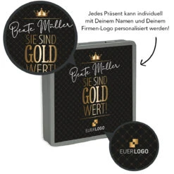 Sie Sind Gold Wert - Ritter SPORT Dose -KleineGeschen Geschaft montage rs dose gold wert design 2er LUPE SIE 76870