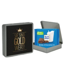 Sie Sind Gold Wert - Ritter SPORT Dose -KleineGeschen Geschaft montage rs dose gold wert design 2er SIE 76869