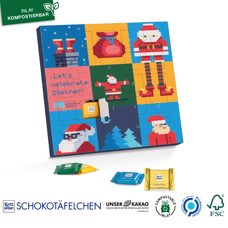 Täfelchen Adventskalender - Ritter SPORT 1 Täfelchen Adventskalender - Ritter SPORT